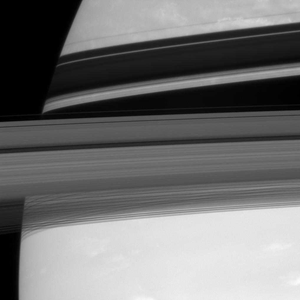Close-up view of Saturn and its rings