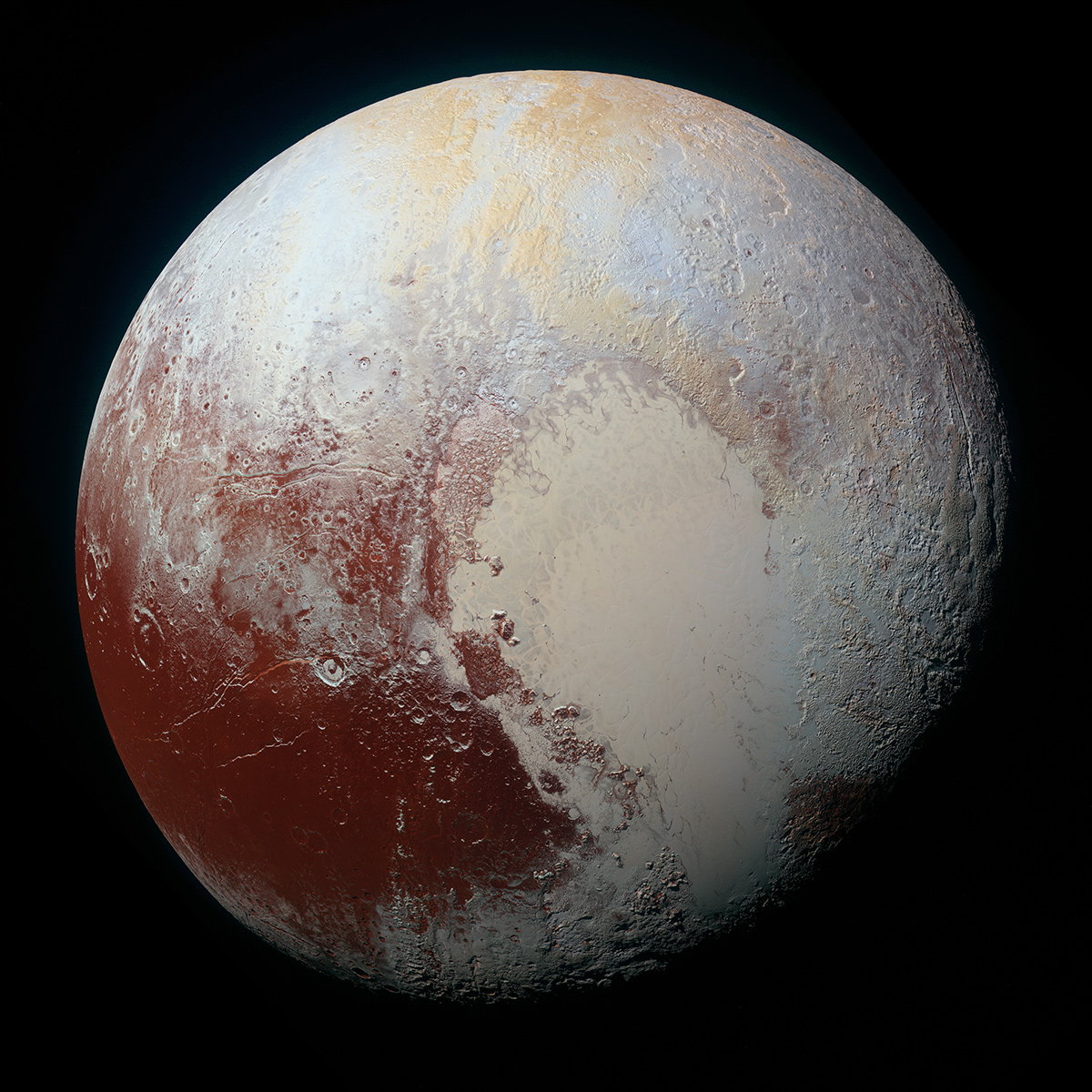 Pluto in enhanced color