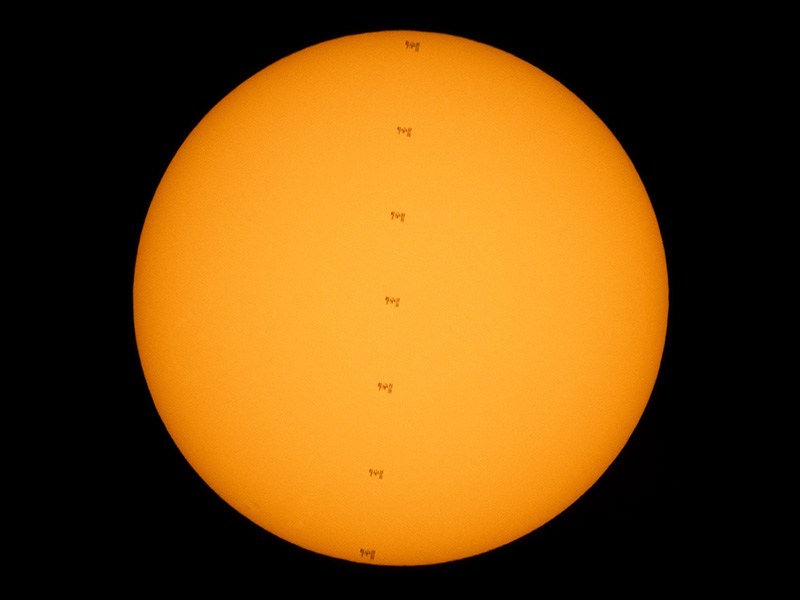 Image of the space station transiting the Sun