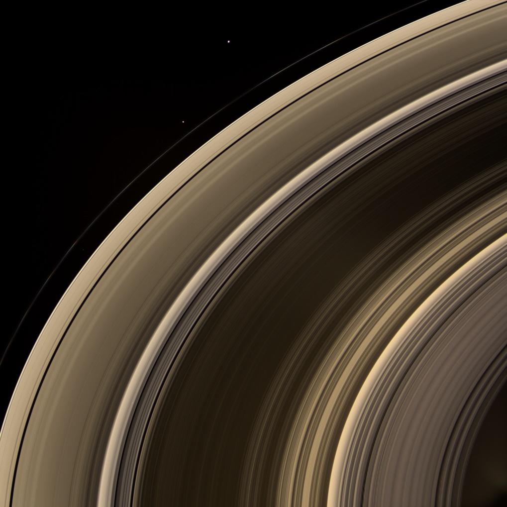Saturn's rings, Janus, Pandora and Pan