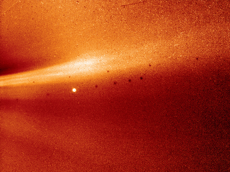 Image of a solar streamer taken from the Parker Solar Probe