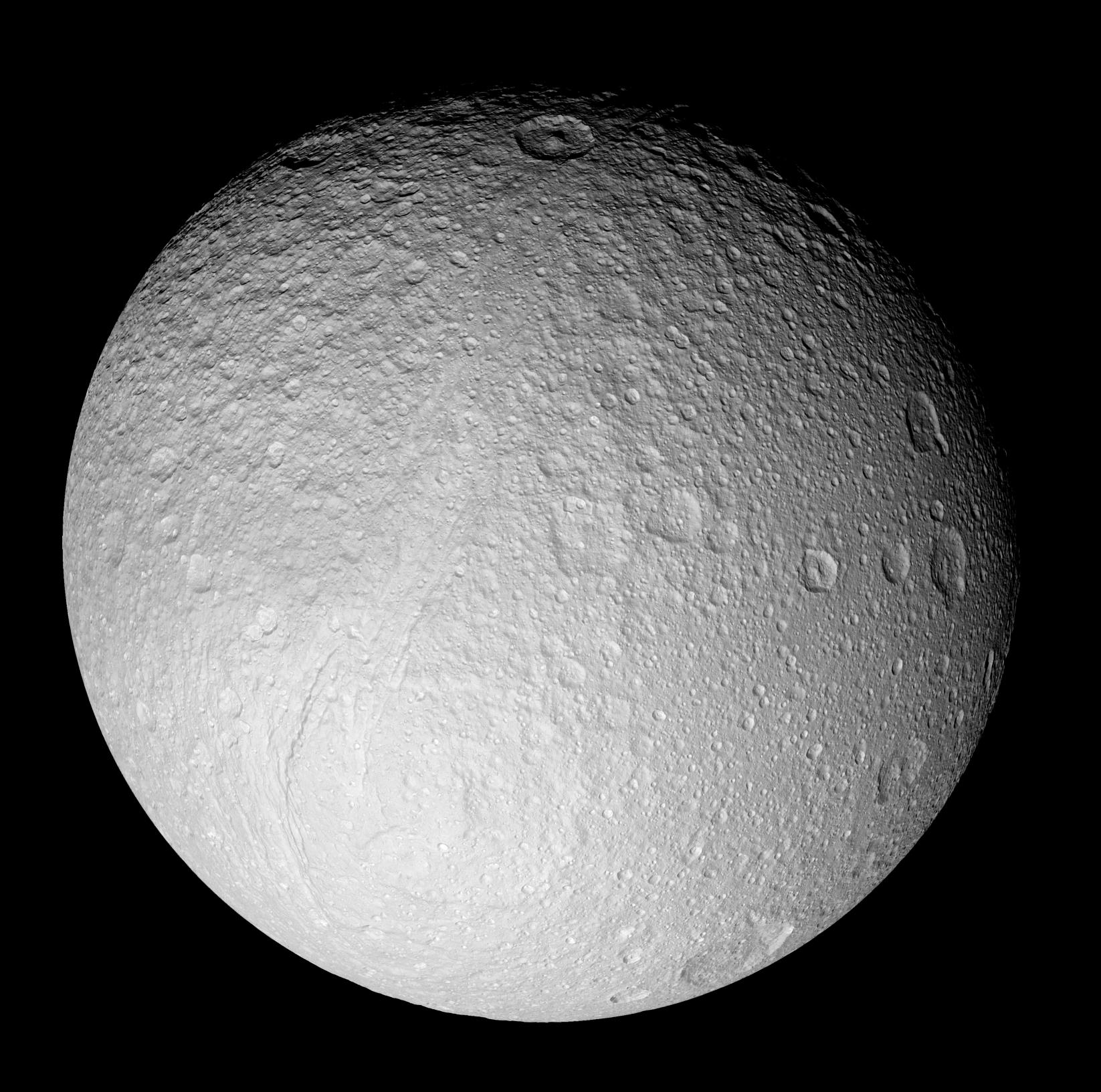 a full-disk mosiac of Tethys