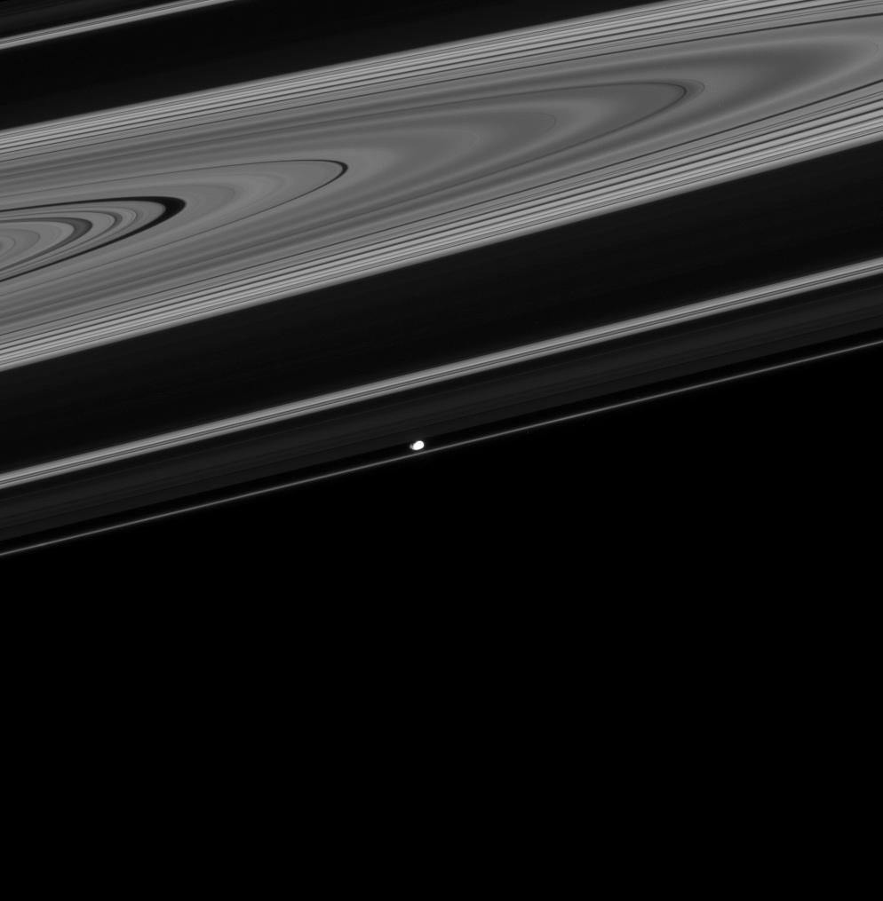 Prometheus and Saturn's rings