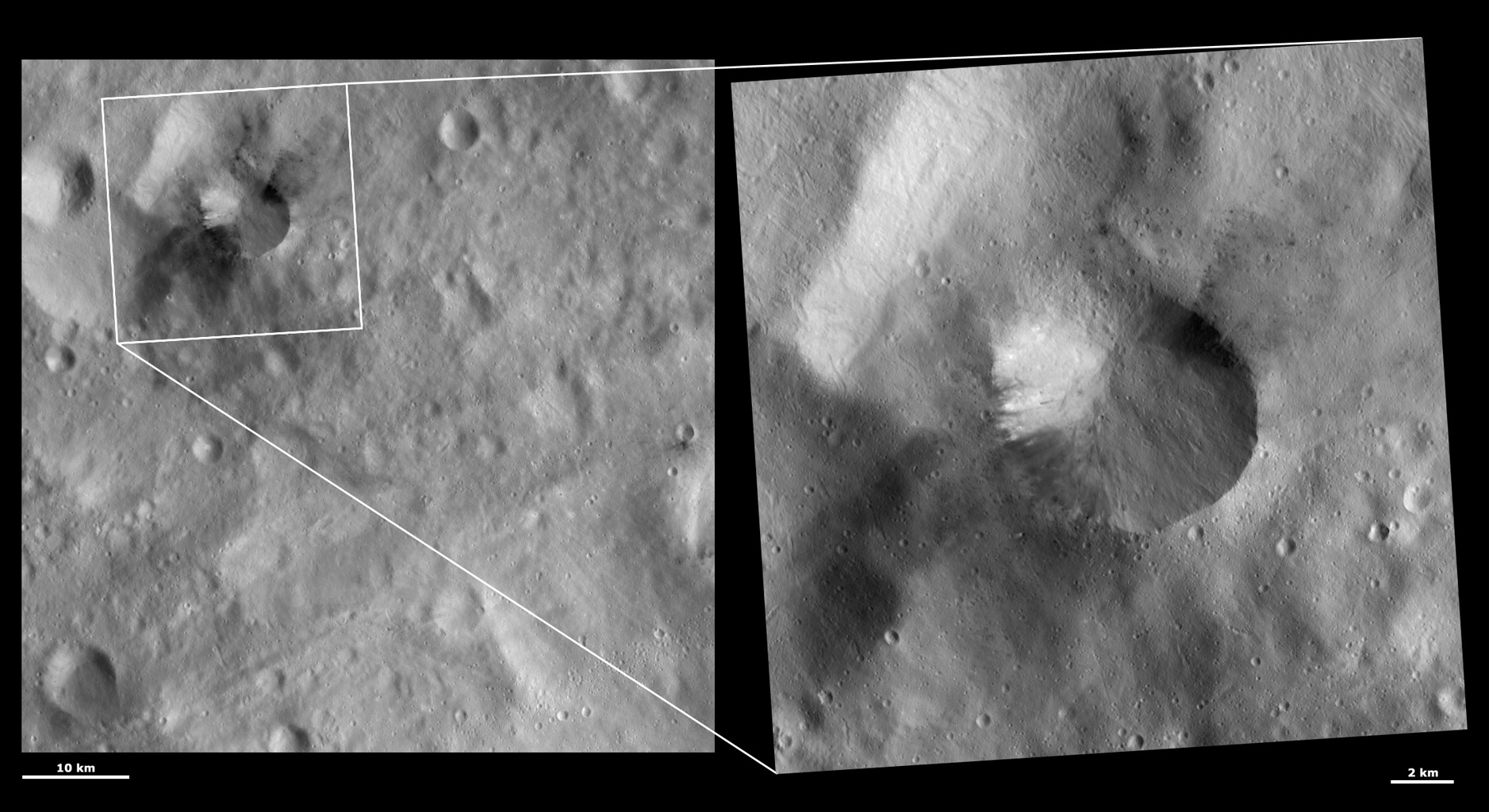 HAMO and LAMO Images of Occia Crater