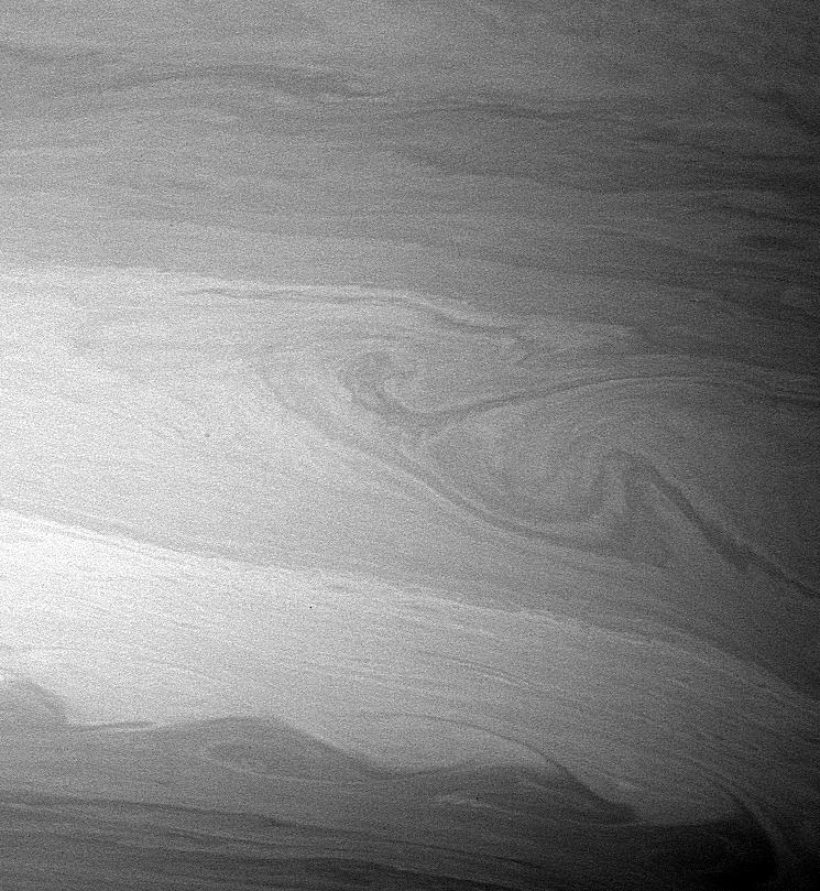 a closeup image of Saturn's atmosphere