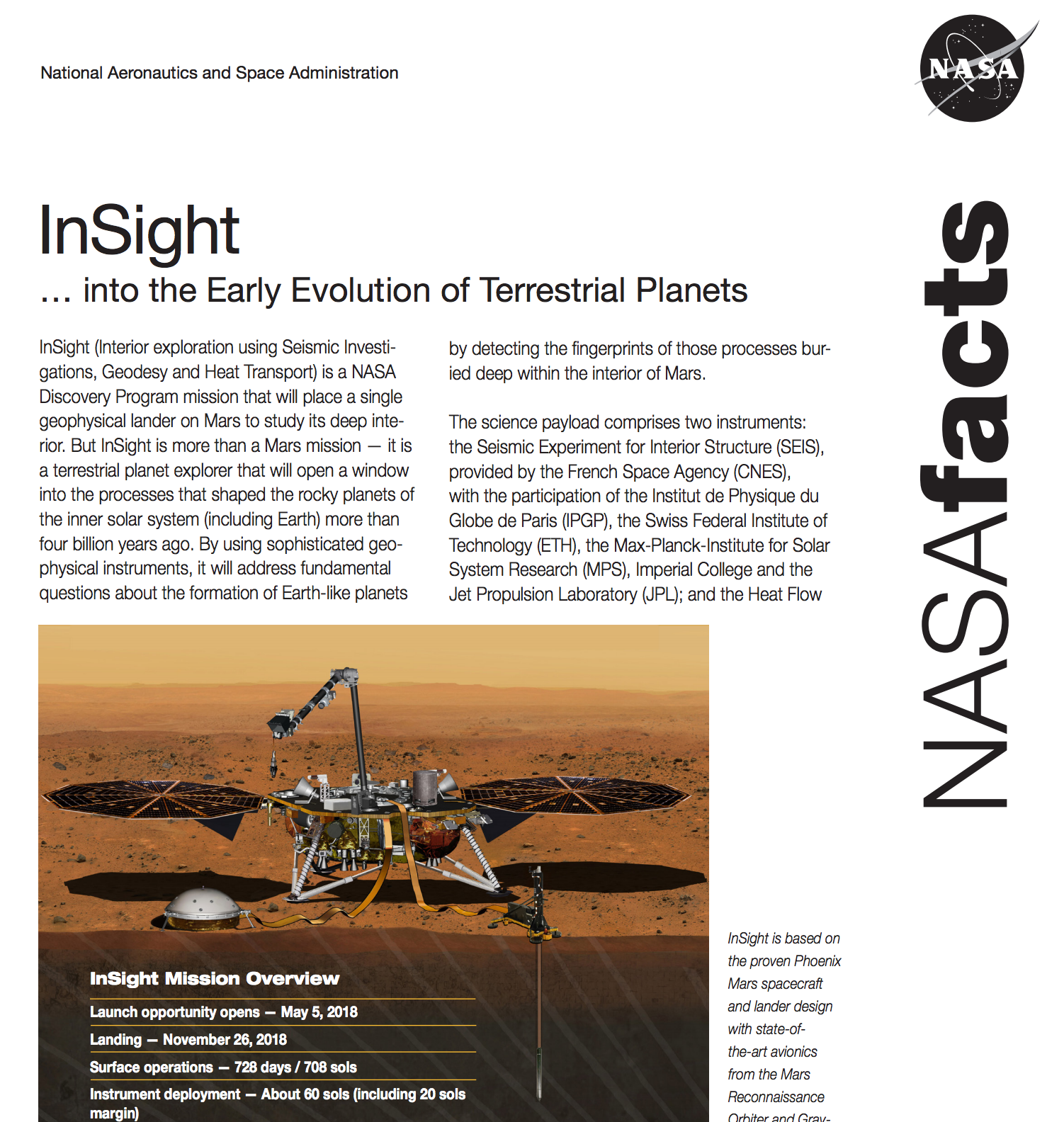 InSight fact sheet