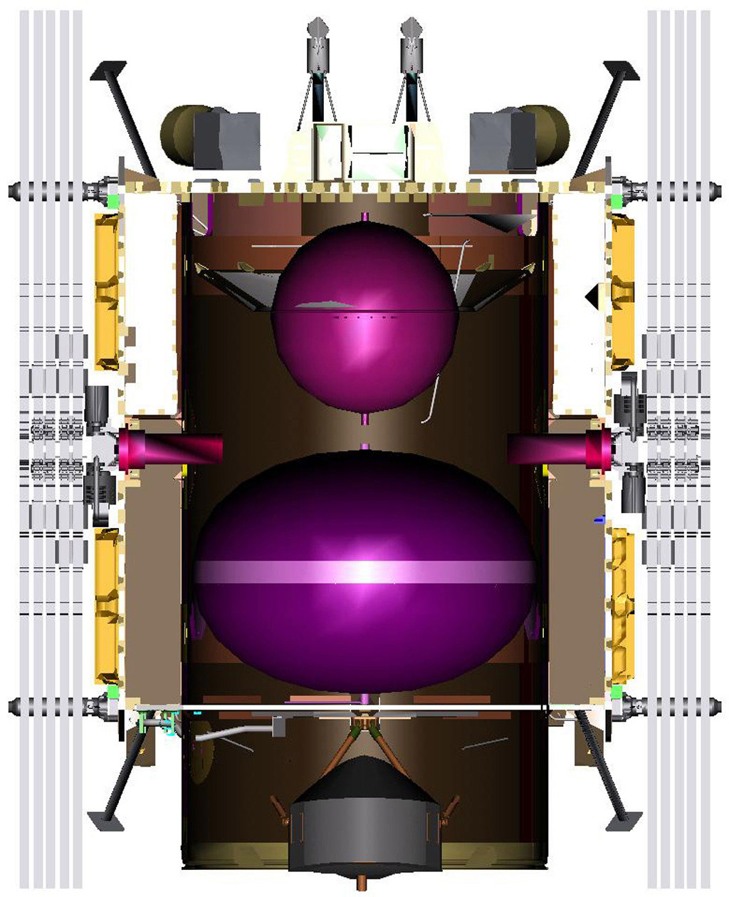 Illustration of  Dawn Spacecraft Inside View