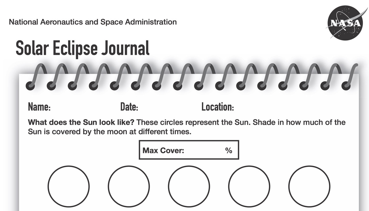 GLOBE Solar Eclipse Journal Student Sheet NASA Solar System Exploration