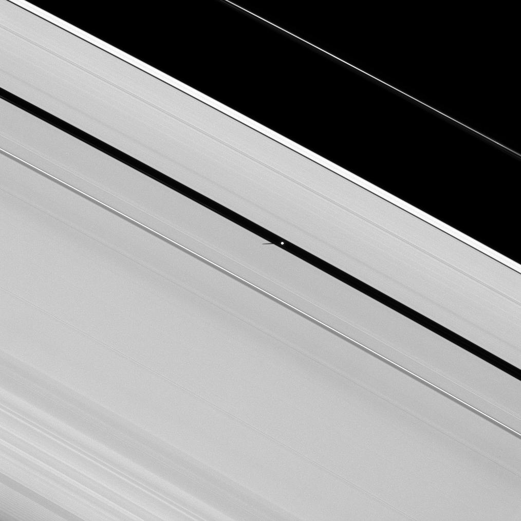 Pan's shadow is cast over Saturn's A ring