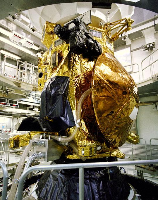 Image of spacecraft in launch area.