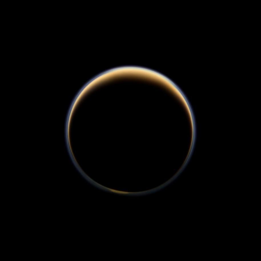 Photo of the night side of Titan
