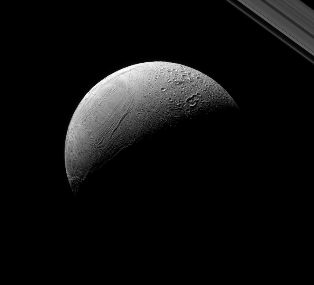 Enceladus and Saturn' rings
