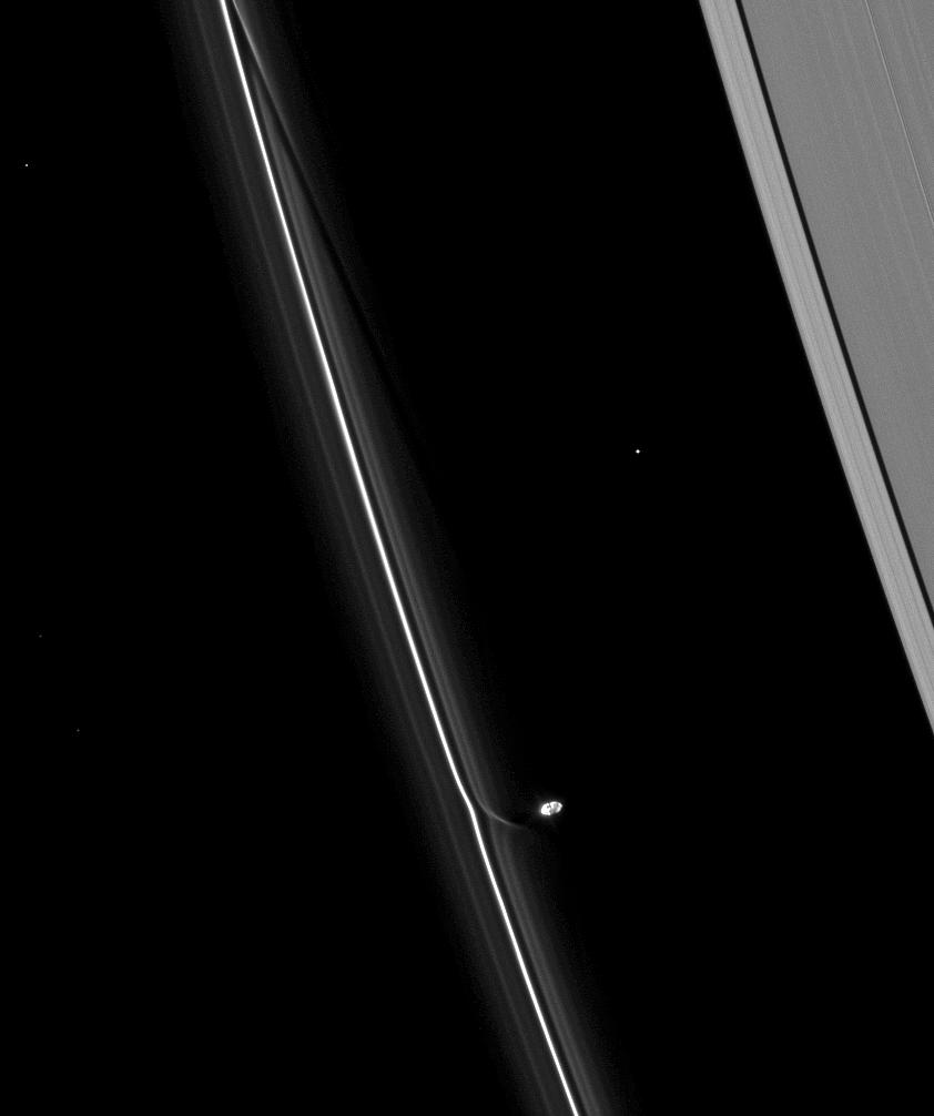 Prometheus interacts with the F ring