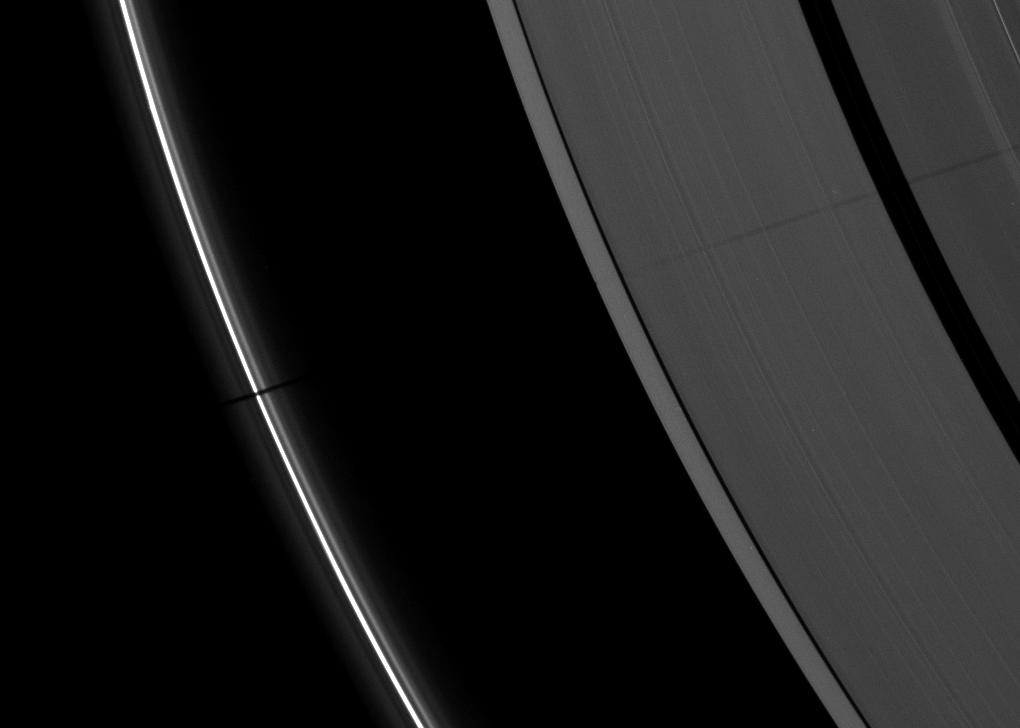 Saturn's A ring and thin F ring