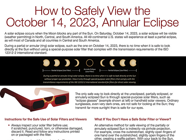 2023 Annular Solar Eclipse Folder | NASA Solar System Exploration