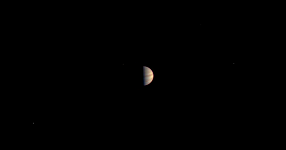 Image of Jupiter, Callisto, Ganymede, Io and Europa