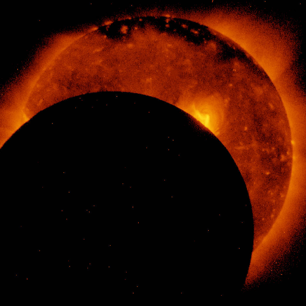image of solar eclipse from the Hinode satellite