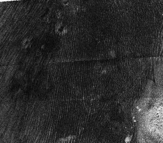 Radar image of Titan's dunes