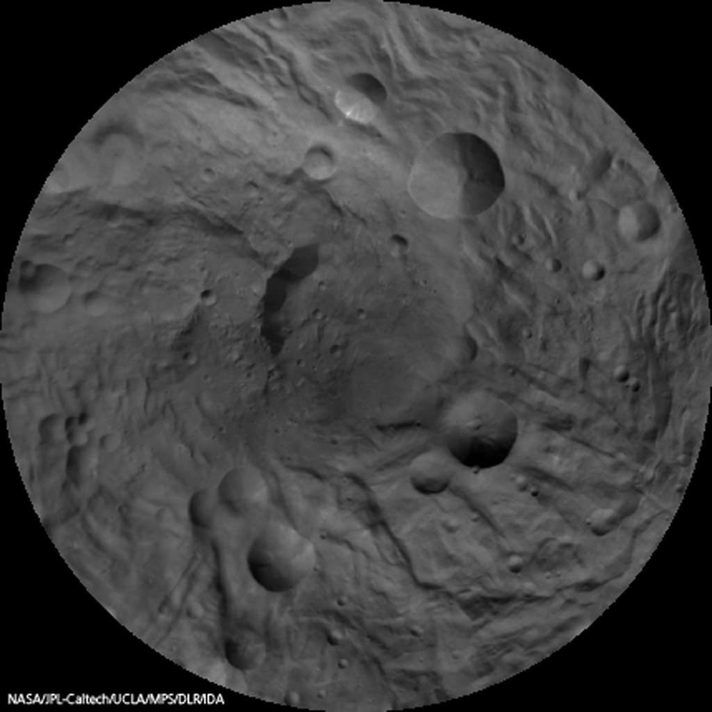 Map of Vesta's South Pole