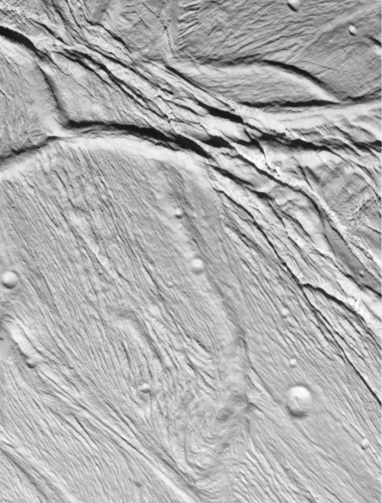 Ridge-and-trough topography on Enceladus