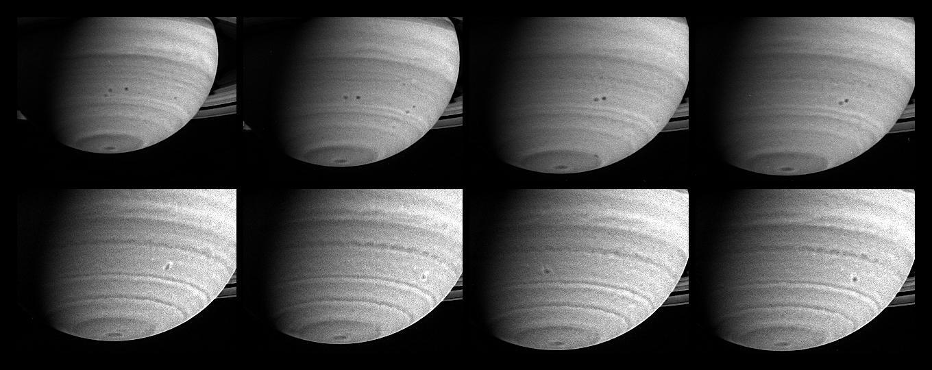 Cassini Captures Merging Storms 