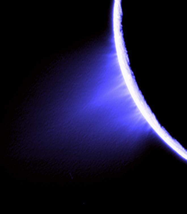 False-color view of Enceladus