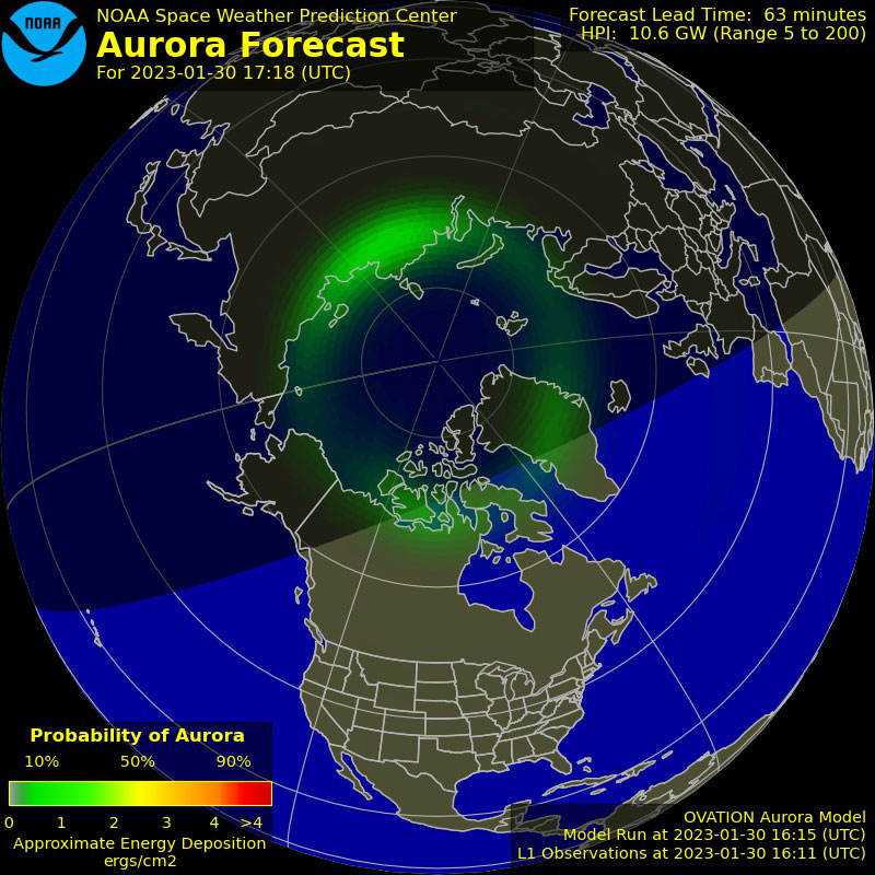 NOAA Aurora 30Minute Forecast NASA Solar System Exploration