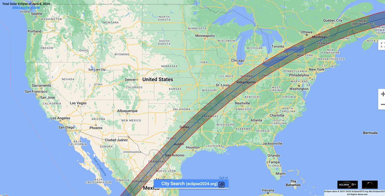 Interactive Map  2024 Solar Eclipse Across The US 1280 