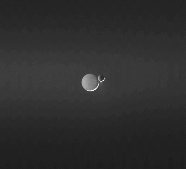 Rhea and Enceladus