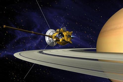 Artist's rendition of Saturn Orbit Insertion