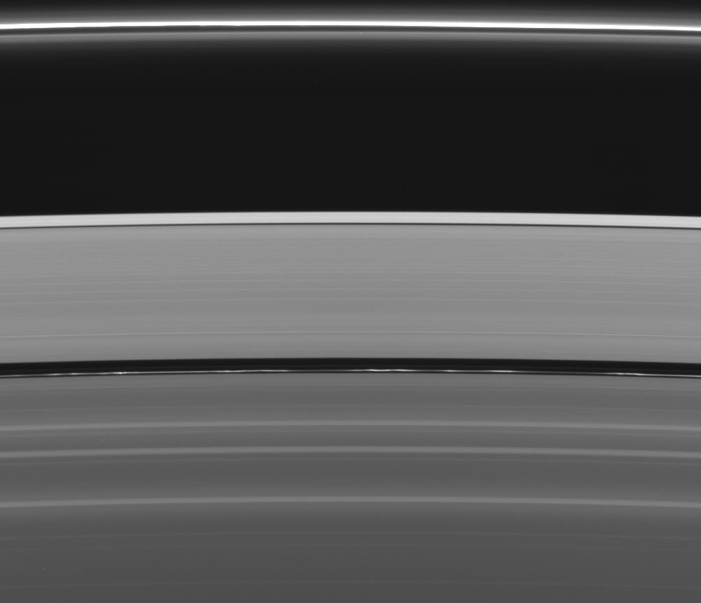 a view of four narrow ringlets in the Encke Gap
