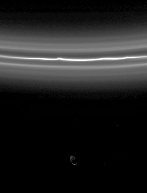an image of Pandora and the F ring