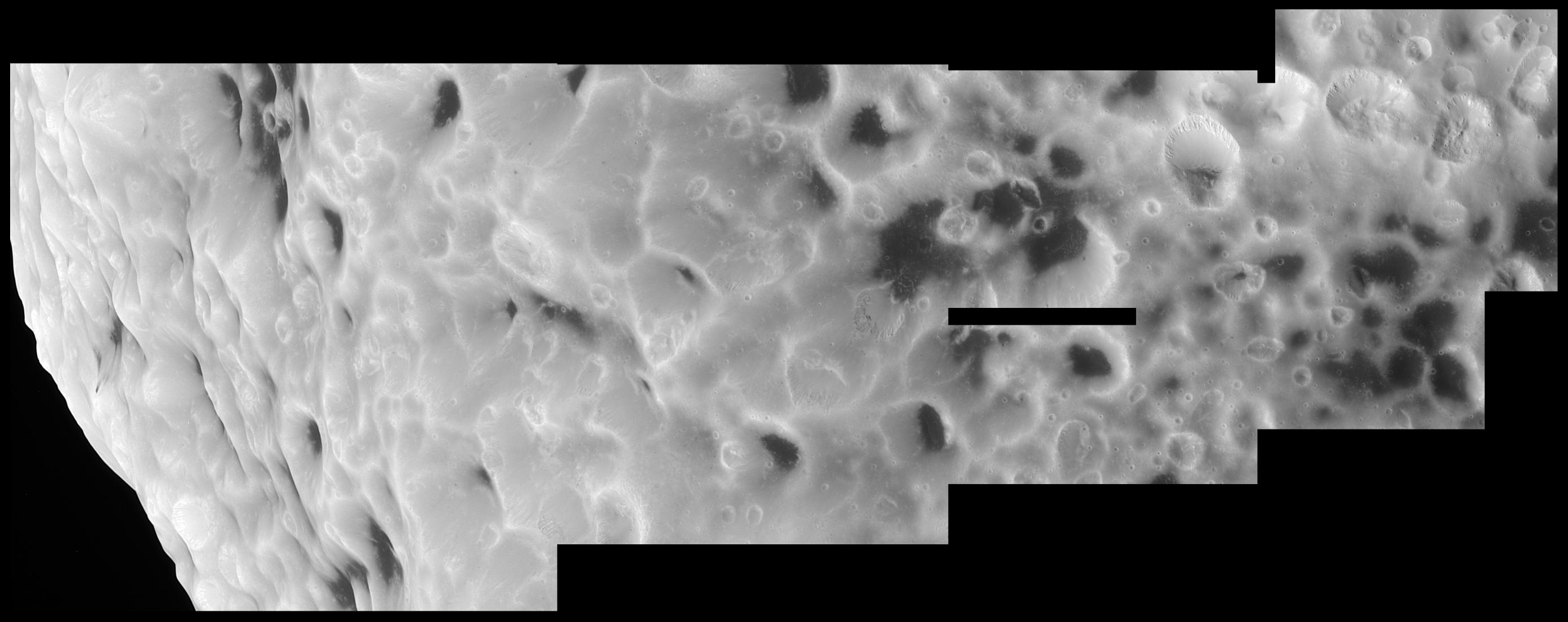 a mosiac of Hyperion's surface