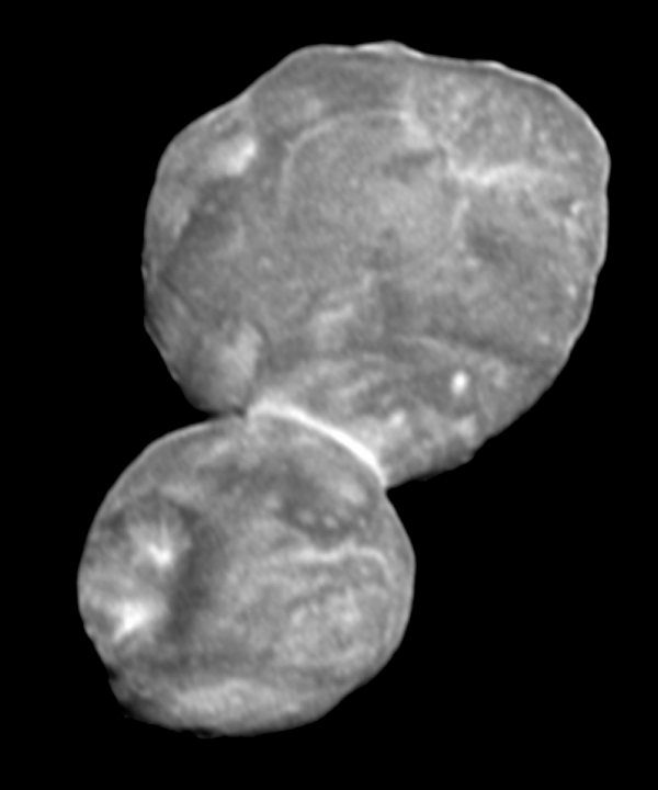 rapidly alternating views of cratered, two-lobed object