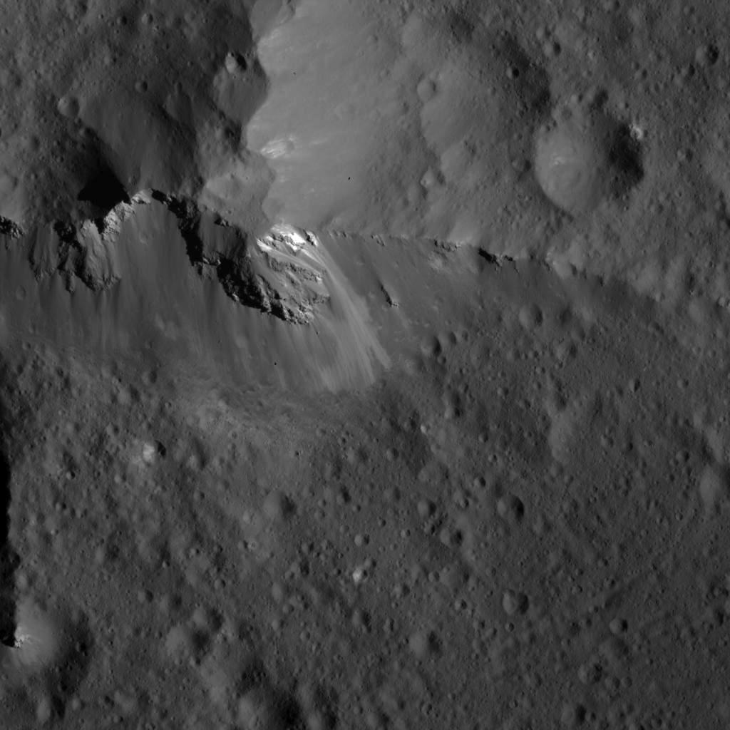 Detail of Urvara Crater's Central Ridge