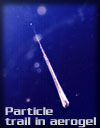 Particle trail in aerogel