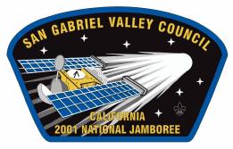 Patch designed by the San Gabriel Valley Chapter of the Boy Scouts showing Stardust's encounter with Comet Wild 2