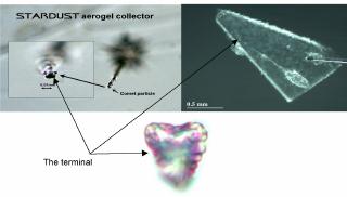 Heart-shaped comet particle extracted from aerogel