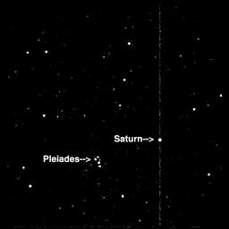 STARDUST image days later showing stars and Saturn, but no proton hits