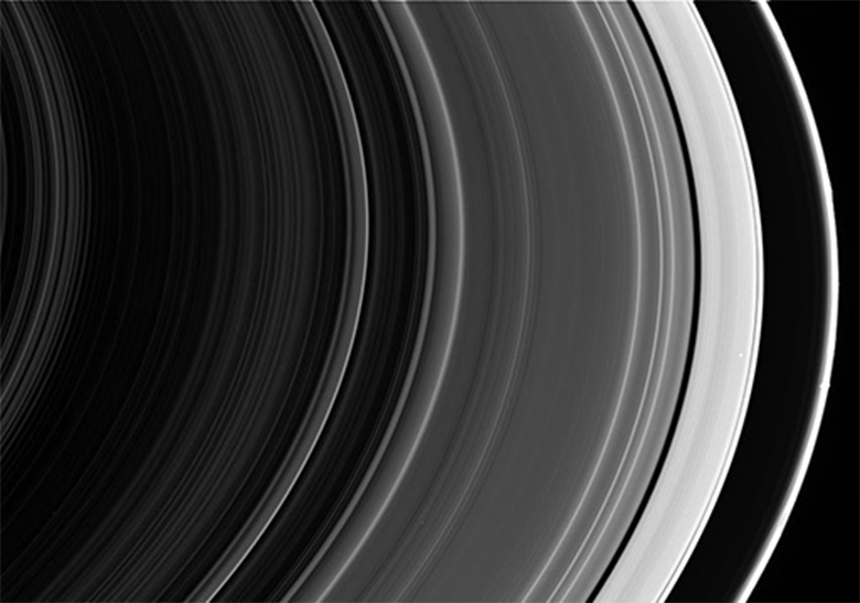 Animated GIF of Saturn's rings backlit by the sun.