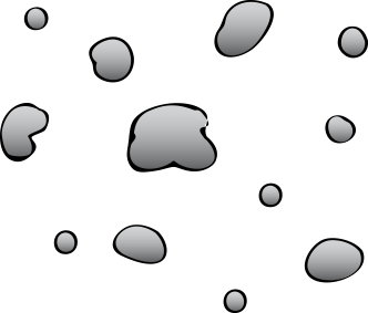 Illustration of asteroids