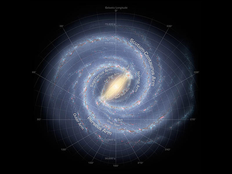 slide 1 - Artist's view of the Milky Way spiral galaxy.