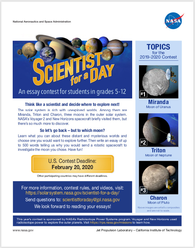 Rules Faq Scientist For A Day Nasa Solar System
