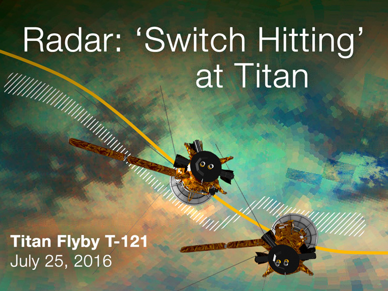 Artist's rendition of Titan flyby T-121