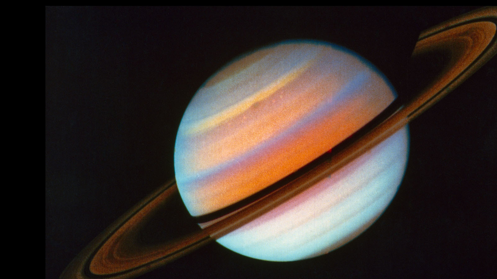 Colorful image of Saturn