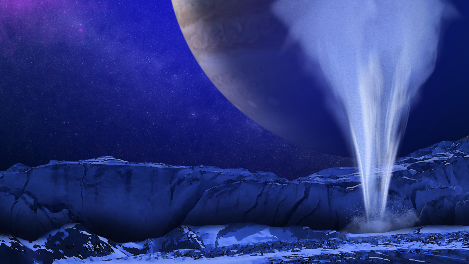 artist's illustration of Europa's surface