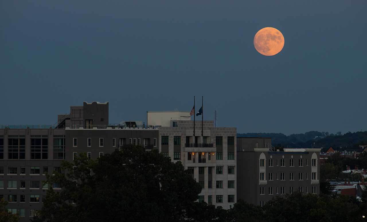 Moon rising over DC