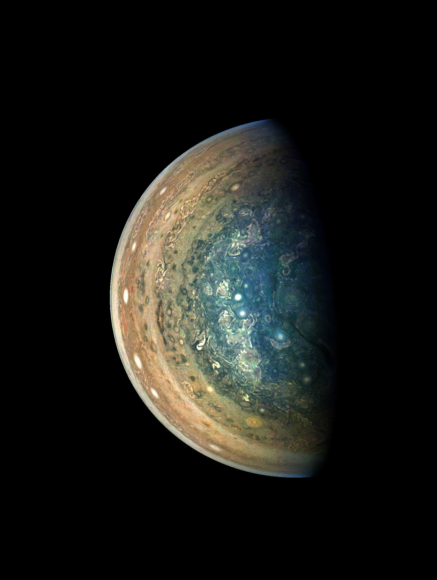 Close up of Jupiter's clouds.
