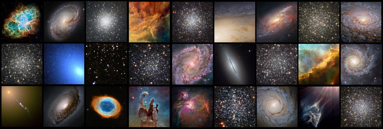 Montage of galactic images.