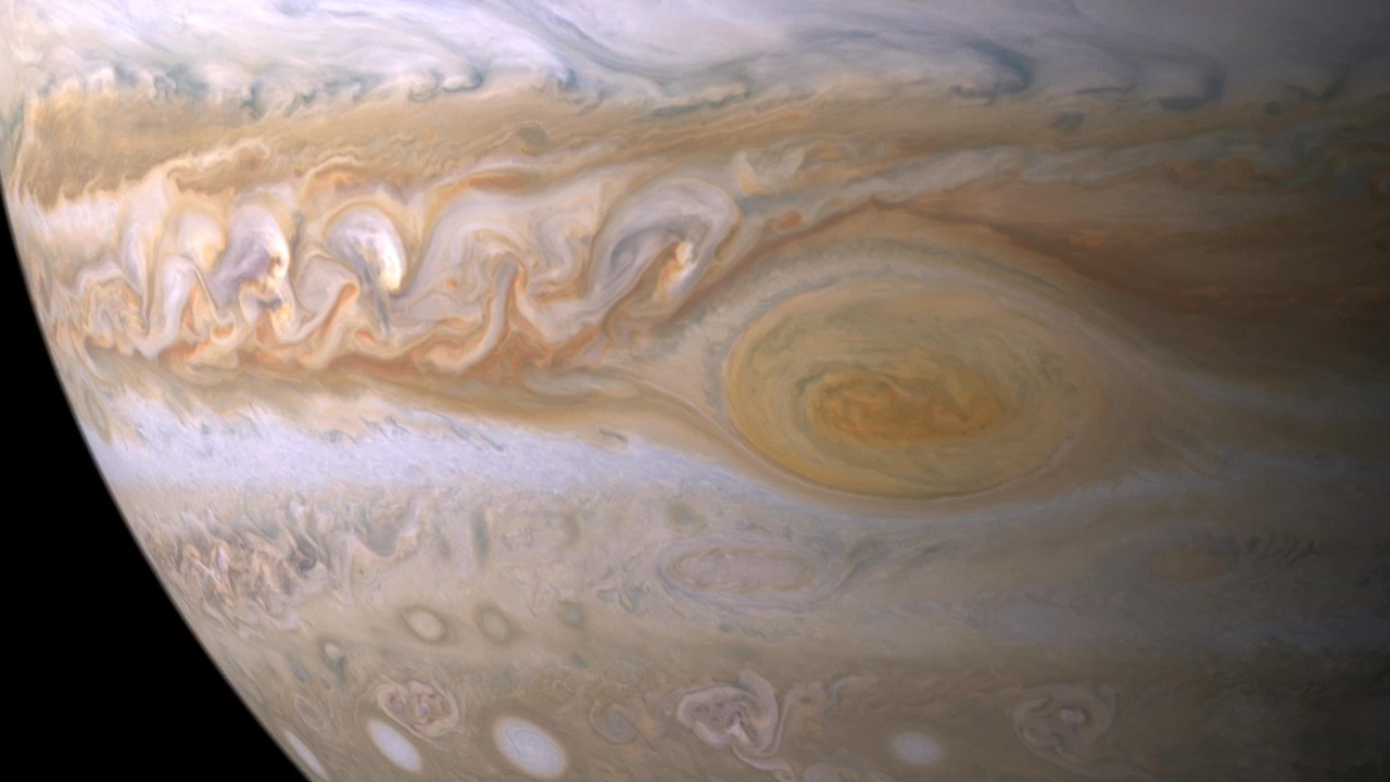 Close up of Jupiter and Great Red Spot